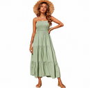 Vestido Midi com Alças Finas e Saia Fluida – Bella