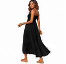 Vestido Midi com Alças Finas e Saia Fluida – Bella