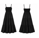 Vestido Midi com Alças Finas e Saia Fluida – Bella