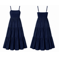 Vestido Midi com Alças Finas e Saia Fluida – Bella