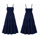 Vestido Midi com Alças Finas e Saia Fluida – Bella