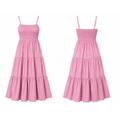 Vestido Midi com Alças Finas e Saia Fluida – Bella
