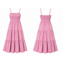 Vestido Midi com Alças Finas e Saia Fluida – Bella