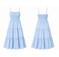 Vestido Midi com Alças Finas e Saia Fluida – Bella