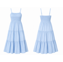 Vestido Midi com Alças Finas e Saia Fluida – Bella