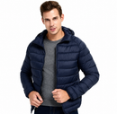 Jaqueta Puffer Masculina Impermeável com Capuz