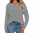 Blusa Feminina Listrada de Manga Longa