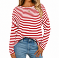 Blusa Feminina Listrada de Manga Longa