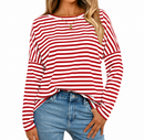 Blusa Feminina Listrada de Manga Longa