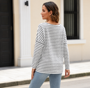Blusa Feminina Listrada de Manga Longa