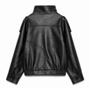 Jaqueta Couro Oversized Com Gola Alta