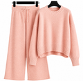 Conjunto Feminino de Suéter de Tricô e Calça Pantalona