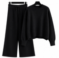 Conjunto Feminino de Suéter de Tricô e Calça Pantalona