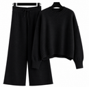 Conjunto Feminino de Suéter de Tricô e Calça Pantalona