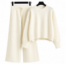 Conjunto Feminino de Suéter de Tricô e Calça Pantalona