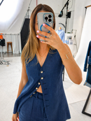 Conjunto Feminino Regata e Shorts em Linho e Algodão | Casual e Elegante