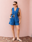 Conjunto Feminino Regata e Shorts em Linho e Algodão | Casual e Elegante