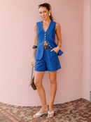 Conjunto Feminino Regata e Shorts em Linho e Algodão | Casual e Elegante