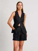 Conjunto Feminino Regata e Shorts em Linho e Algodão | Casual e Elegante