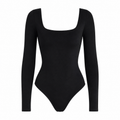 Body Feminino Manga Longa com Decote Quadrado