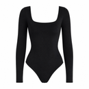 Body Feminino Manga Longa com Decote Quadrado